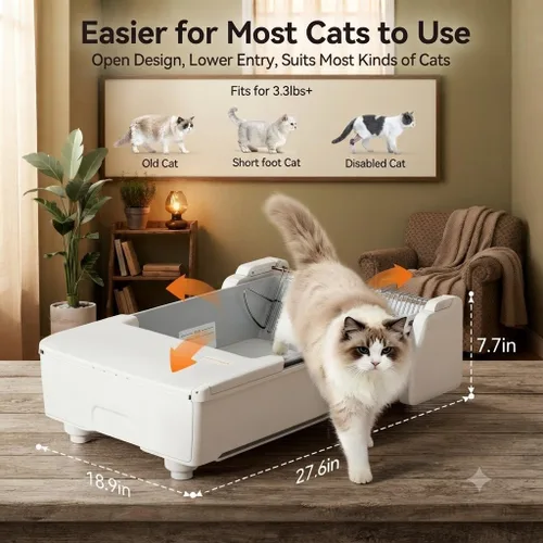 Vista 7 de Meowant Caja de arena para gatos autolimpiante con control de aplicación