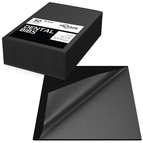 Vista 2 de Baberos dentales – Paquete de 500 baberos desechables para adultos de 3 capas para dentista, comer, tatuar – Hojas médicas impermeables de 13 x 18