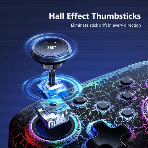 Vista 2 de Controlador inalámbrico NexiGo con efecto Hall (sin zona muerta) para Switch 2 y Switch, controladores para Nintendo Switch, controlador Bluetooth