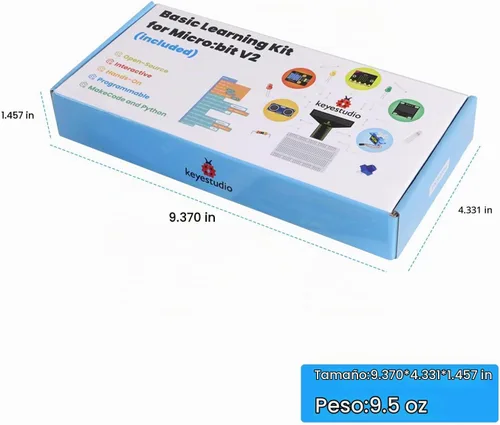 Vista 8 de KEYESTUDIO Micro:bit Kit básico de inicio para adolescentes y principiantes - Kit de aprendizaje electrónico con sensores, LED y tutoriales
