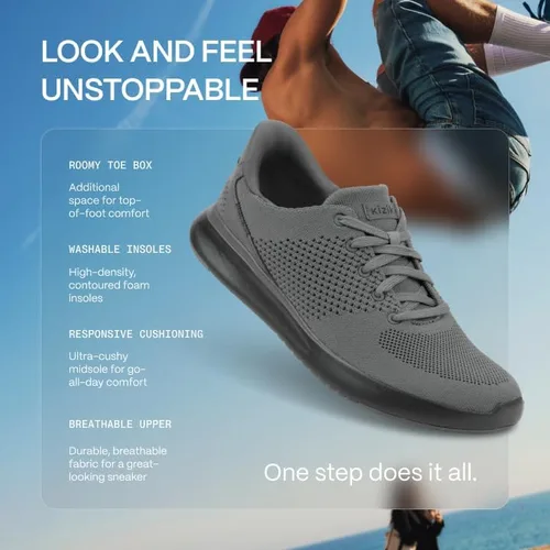 Vista 3 de Kizik Lima - Zapatos deportivos cómodos y transpirables de punto, fáciles de poner, zapatos para caminar para hombres, mujeres y ancianos, zapatos