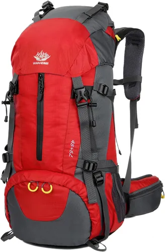 Vista 11 de WoneNice Mochila de senderismo impermeable de 50L (45+5) - Mochila deportiva al aire libre con cubierta de lluvia