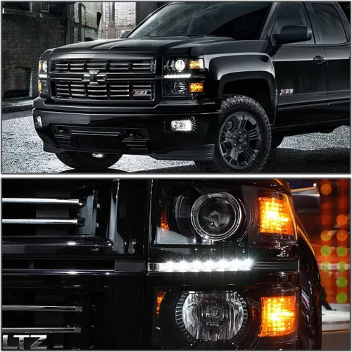 Vista 5 de DNA MOTORING HL-HPL-CSIL14-BK-AM Conjunto de faros delanteros, lado del conductor y del pasajero HPL-BKAM