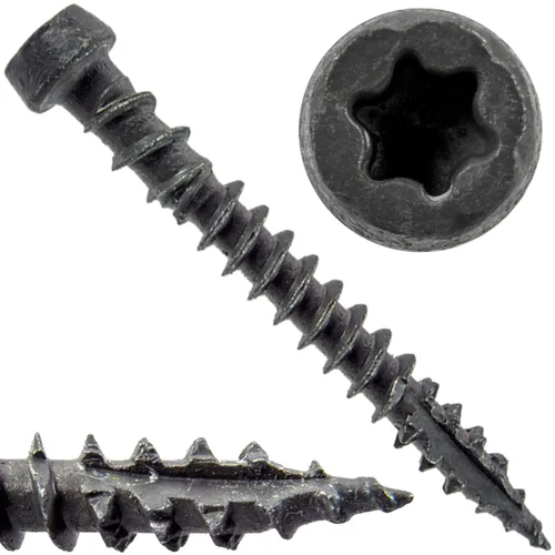 Vista 6 de #10 x 1-3/4" Graystone - Tornillo de madera recubierto exterior de madera Torx/Star Drive Head - Compatible con madera AQC (1 libra ~ 130 tornillos)