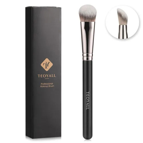 Vista 11 de TEOYALL Cepillo de Contorno para Base Angular, Cepillo Kabuki Sintético para Mezcla de Maquillaje, Ocultación, Aplicación y Pulido con Cosméticos