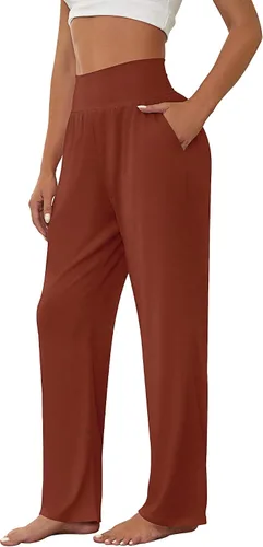 Vista 2 de Neer - Conjunto de 3 pantalones de yoga de pierna ancha para mujer, cómodos, holgados, de cintura alta, pantalones deportivos casuales