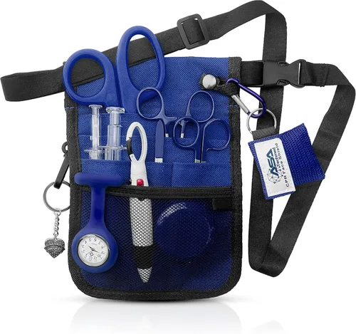 Vista 15 de ASA TECHMED Cinturón de enfermería – Kit completo de utilidad para cinturón médico, Pro Pack organizador de bolsillo bolsa de cadera para EMT, CNA