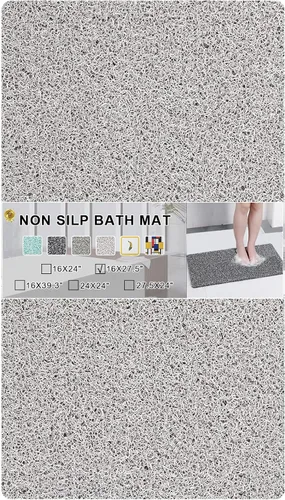 Vista 7 de Tapete antideslizante para bañera, tapete de baño antideslizante de 0.6 pulgadas, extra grueso, de secado rápido, tapete de ducha antideslizante