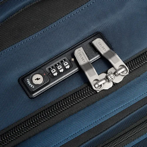 Vista 4 de DELSEY Paris Sky Max 2.0 Softside - Equipaje expandible con ruedas giratorias, Azul, Sky Max 2.0 Softside - Equipaje expandible con ruedas giratorias