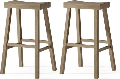 Vista 11 de Maven Lane Taburete de bar de cocina, moderno taburete de bar de madera de granja, sillas de isla de cocina, taburetes de bar de altura de bar
