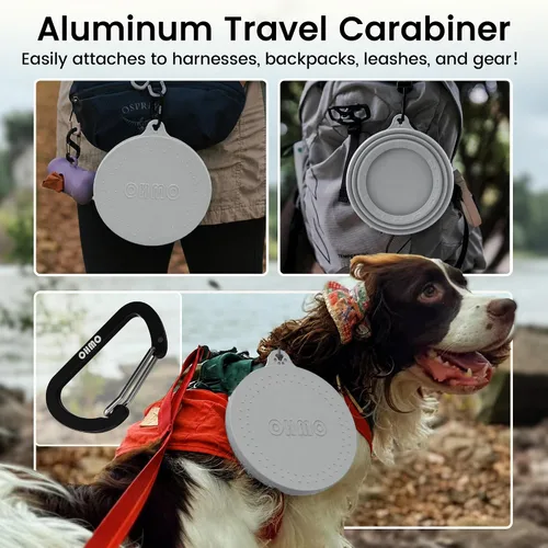 Vista 5 de OHMO Tazón de Agua para Perros Colapsable a Prueba de Derrames 24oz para Autos, Tazones Portátiles sin Salpicaduras para Viajes de Perros