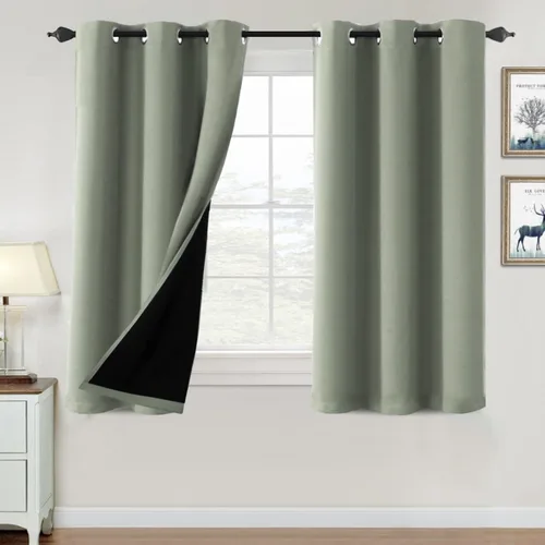 Vista 87 de H.VERSAILTEX Cortinas 100% de opacidad para dormitorio, con aislamiento térmico, cortinas opacas de 63 pulgadas de largo, cortinas de bloqueo