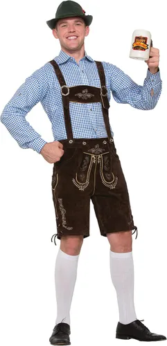 Vista 3 de Forum Novelties Disfraz para hombre de Apline alemán Oktoberfest Lederhosen azul