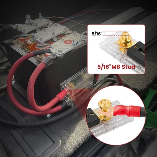 Vista 2 de RED WOLF Soporte de fusible ANL de audio para automóvil con fusible de 300 A para motor de arrastre, ATV, remolque, inversores, amplificador