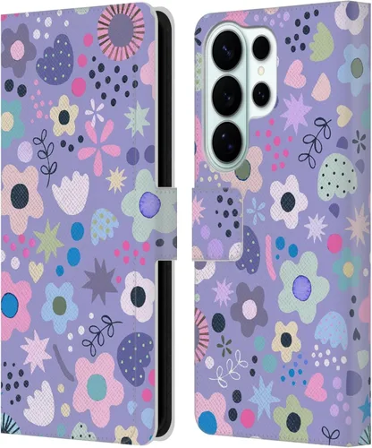 Vista 188 de Head Case Designs Officially Licensed Ninola Abstract Poppies Lilac Floral Leather Wallet Case Compatible with Samsung Galaxy A07 4G