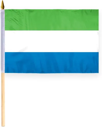 Vista 9 de AGAS - Bandera para automóvil de Sierra Leona de 10.5 x 15 pulgadas, impresa de doble cara en tela de poliéster súper punto, doble costura, plástico