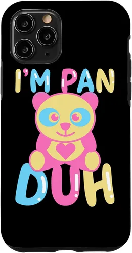 Vista 10 de iPhone 15 Pansexual I'm Pan Duh LGBTQ Bisexual Rainbow Cute Panda Bear Case