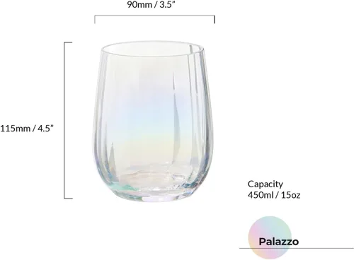Vista 5 de Vasos Palazzo DOF - Cristalería hecha a mano - Vasos DOF - Vasos de cóctel - Juego de 2