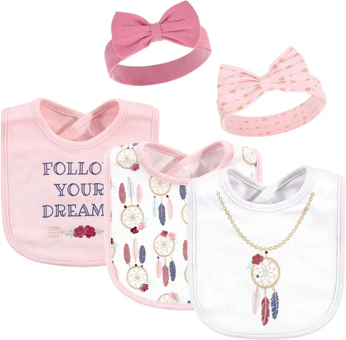 Vista 3 de Little Treasure baby-girls Bib and Headband Set