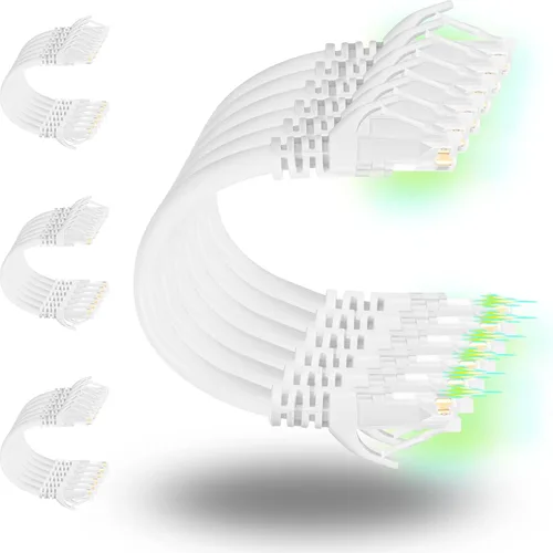 Vista 8 de Rapink Patch Cables Cat6 - Cable de conexión Ethernet Cat6 de 0.5 pies (paquete de 24), 10G, cable de conexión Cat 6 para panel de conexiones a