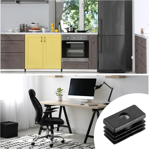 Vista 7 de Uxcell 8 piezas de insertos para tubos rectangulares con rosca M6, para tubo rectangular de diámetro exterior de 1.18 x 0.59 pulgadas, enchufe