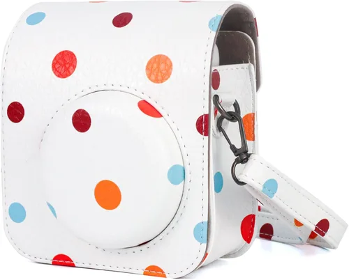 Vista 8 de Funda Protectora Compatible con Cámara de Fotos Instantáneas Fujifilm Instax Mini 12 11 9 8 con Bolsillo y Correa Ajustable (Mariposa Grande Pequeña)