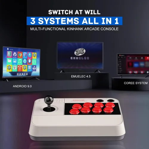 Vista 2 de Kinhank Super Console Arcade Game Console, Arcade Stick X3 con más de 50000 juegos, Joystick 3D de 360, consola de juegos retro con 3 sistemas