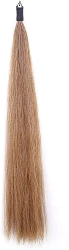 Vista 9 de Extensiones de cola de caballo con bucle trenzado de crin, parte inferior de corte romo, 34-36 pulgadas de largo y peso de 1/2 libra (gris oscuro)