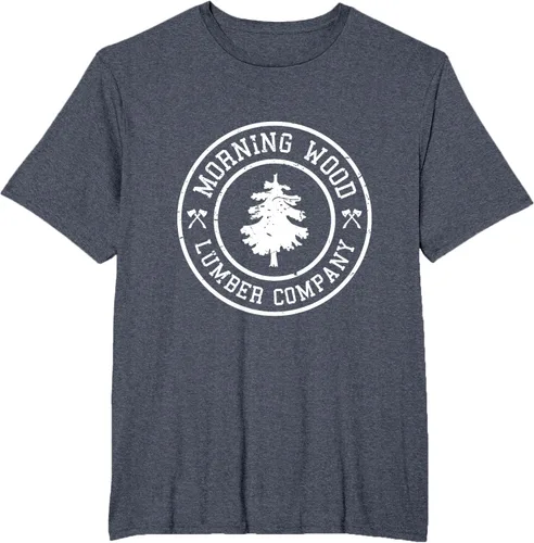 Vista 24 de Camiseta de madera de la mañana cómica Lumber Company Tee T-Shirt Negro