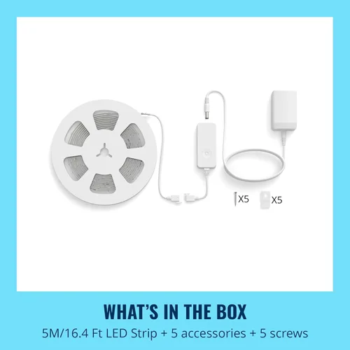 Vista 6 de Tira de luces LED WiZ Connected de 16.4 pies para tu hogar inteligente, luces LED multicolor fluidas, iluminación RGBIC que cambia