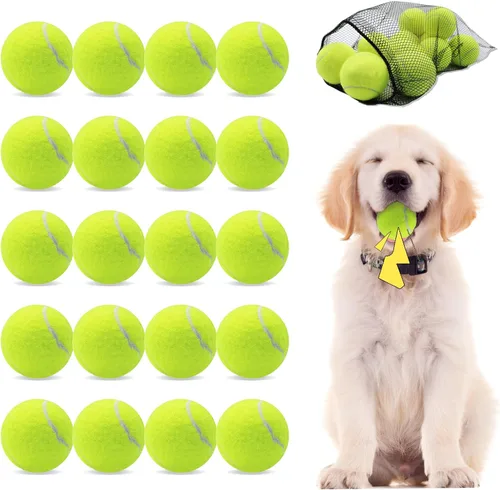 Vista 10 de Magicorange Paquete de 6 pelotas de tenis pequeñas, pelota de tenis chirriante de 2 pulgadas para perros, coloridas pelotas chirriantes fáciles