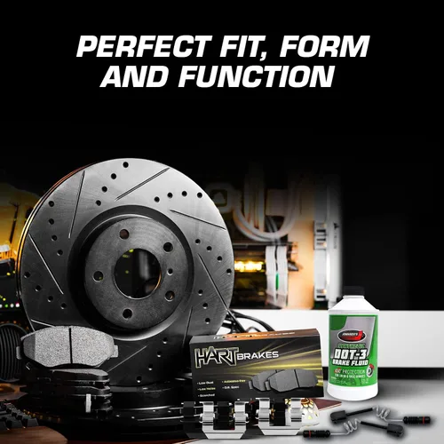 Vista 6 de Hart Brakes Kit de frenos y rotores traseros Pastillas de freno traseras Rotores y pastillas de frenos Pastillas de freno y rotores