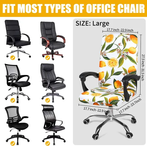 Vista 44 de Smiry fundas elásticas estampadas para silla de oficina de computadora, fundas universales para sillas giratorias de escritorio, extraíbles