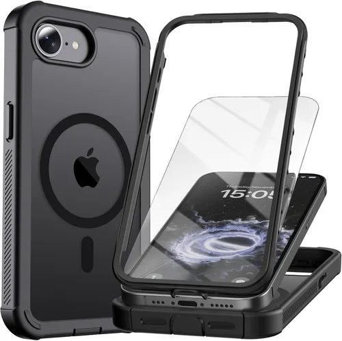Vista 17 de Funda magnética para iPhone SE 3ª y 2ª [protector de pantalla] [compatible con MagSafe] [protección contra caídas de grado militar]