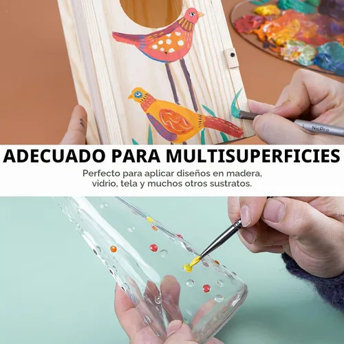 Vista 6 de Nicpro Juego de pintura acrílica a granel grande de 12
