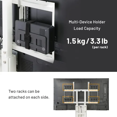 Vista 5 de WALL Soporte multidispositivo con 4 estantes + accesorios de montaje, accesorio para soporte de TV A2/V2 CASTER/V3SW/V4/V5