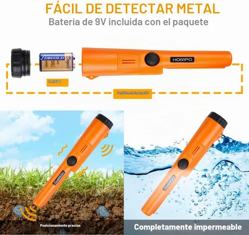 Vista 3 de Detector de metales Pinpointer - Varita puntero de mano totalmente impermeable, sonda de búsqueda profesional de alta precisión