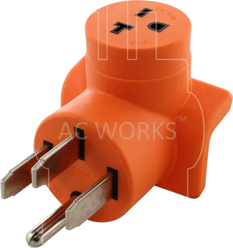 Vista 3 de AC WORKS RV/Range/Generator 14-50 Enchufe de 50 amperios a 6-20R 15/20Amp 250Volt Adaptador (A 6-20 Compacto)