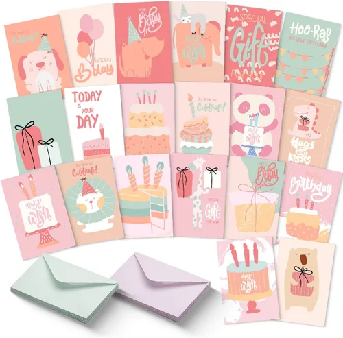 Vista 12 de Mr. Pen - Tarjetas de feliz cumpleaños para niños, 3.75 x 5.2 pulgadas, paquete de 48 con sobres, 6 diseños de animales coloridos, tarjeta