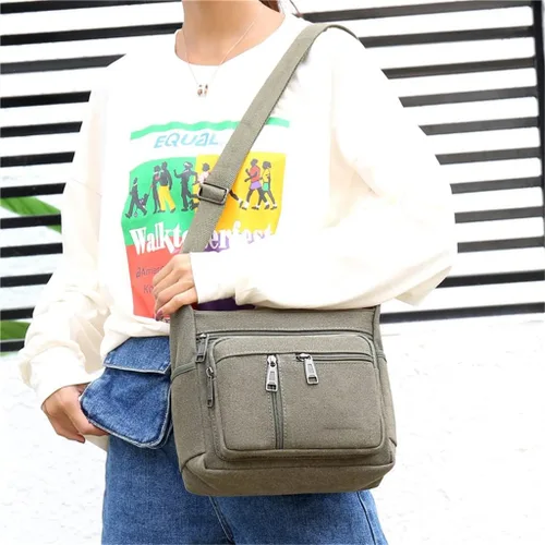 Vista 7 de SLNFXC - Bolsas de hombro casuales de lona para hombre, bolsas cruzadas para exteriores, bolsas de mano para hombre, bolsa de mano retro