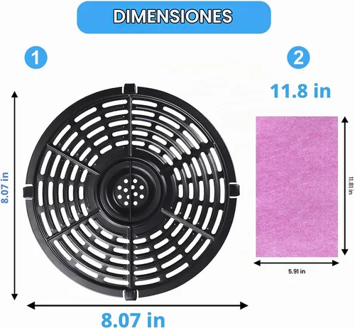 Vista 2 de Placa de repuesto para freidora de aire para freidora de aire PowerXL Gowise de 3.7 cuartos de galón, sartén para freidora de aire mejorada