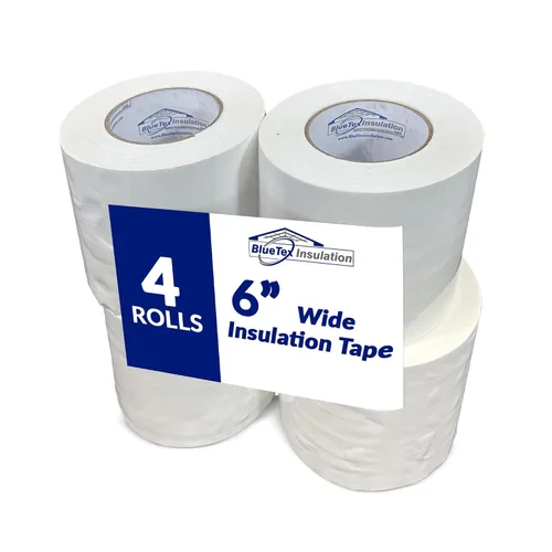 Vista 5 de Cinta de sellado de barrera de vapor blanca de 6 pulgadas de ancho x 180 pies de largo - 1 rollo impermeable e ideal para espacios de acceso