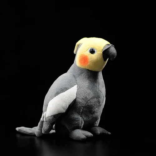 Vista 9 de lilizzhoumax Cockatiel - Juguete de peluche de loro de imitación, juguete de peluche de pájaro de simulación, regalos suaves Kawaii para niños, Gris