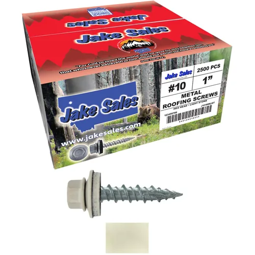 Vista 266 de Tornillos para techos de metal gris ABC 10 x 1 - Cabezal hexagonal - Arandela EPDM - Arandela de arranque automático/roscado - 1 bolsa - 250