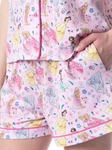 Vista 5 de Disney - Conjunto de pijama para mujer, diseño de princesas, Rosado
