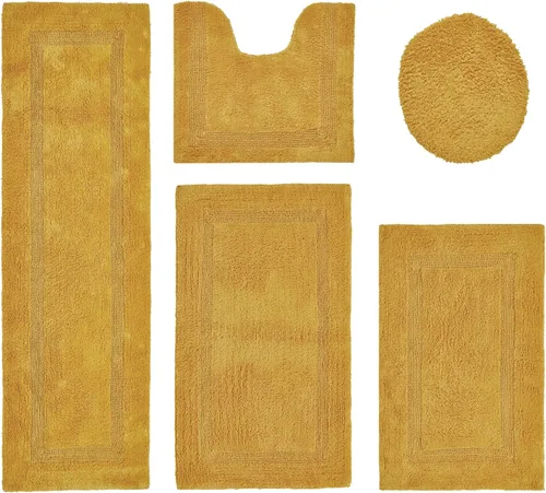 Vista 33 de Better Trends - Juego de 2 alfombras de baño 100% algodón, extra suaves, con borlas, de 17" x 24", alfombra de baño superabsorbente y reversible