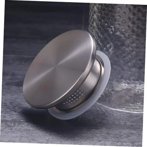 Vista 6 de 2 piezas de acero inoxidable tapa de jarra de agua cubierta práctica jarra accesorio con doble salida de agua para preparar té resistente al