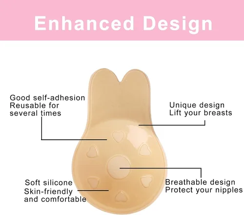 Vista 3 de ONESING 6 Pairs Adhesive Bra Invisible Bra Sticky Bra Strapless Backless Bra Nipple Covers for Women Reusable Pasties