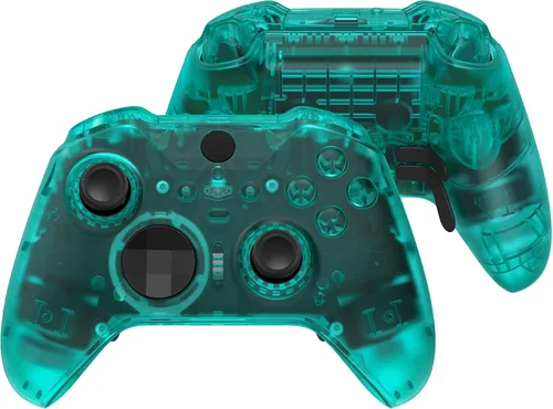 Vista 10 de eXtremeRate Full Set Shell Buttons for Xbox One Elite Series 2 Controller, Clear Replacement Faceplate Back Plate Bottom Shell Case with Buttons for
