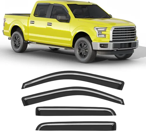 Vista 17 de Protector de lluvia extra grueso para Ford F150 2004-2014 Extended Cab/SuperCab protectores de lluvia con cinta adhesiva lateral de camioneta